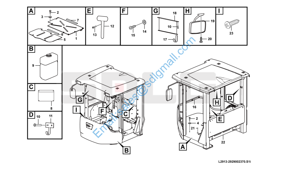 LG956N 2929002370 Trim panel assembly 工程机械配件商城