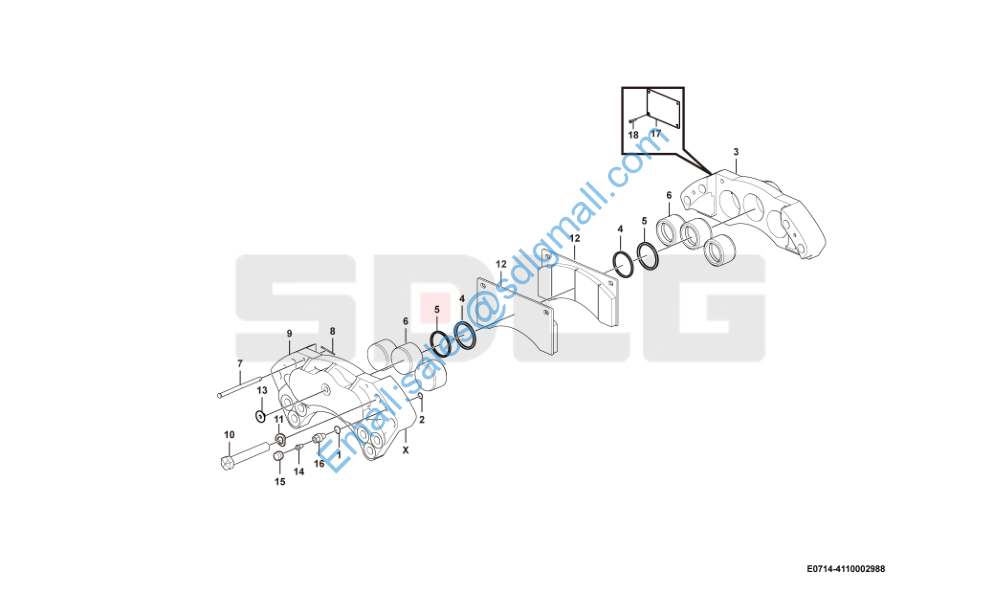 LFT18 4110002988 制动钳(371328) Brake caliper assembly – 工程机械