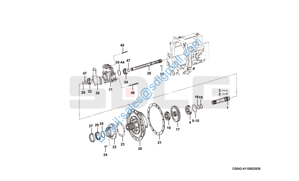 L968F 4110002936 输入装置Transmission input shaft – 工程机械配件商城